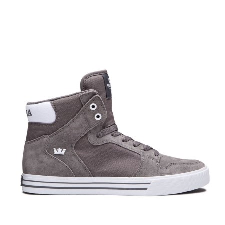 Supra Vaider Mens High Tops Shoes Grey UK 69YWG